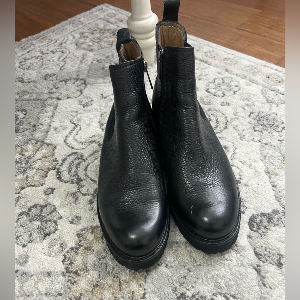 Black Leather Women Boots
